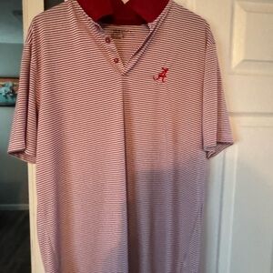 Nike Alabama Men's Striped Polo Shirt - Red and White